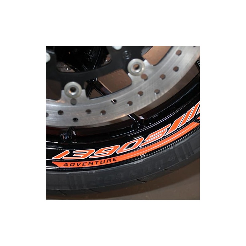 Set Felgenrand Aufkleber Orange Compatible with KTM 1390 Super Adventure