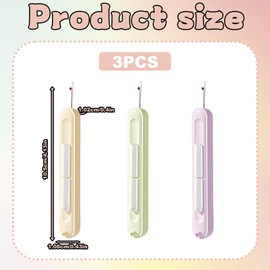 3pcs Needle Threaders, 2 in 1 Needle Threader Seam Ripper, Dual-Head Sewing Tool for Easy Threading and Stitch Removal, Compact Design for Home and Travel Sewing Projects