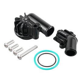 NICECNC Water Pump Assembly Inlet Outlet Cover Compatible with Yamaha Raptor 700R 2009 2011-2020 2021 2022 2023 2024, 700 2006-2024, Black