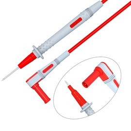 Goupchn Kit de cables de prueba de multímetro, doble cable de silicona suave, sondas de multímetro, sondas de prueba eléctricas de cobre, longitud de 1,5 m con sondas afiladas de precisión chapadas en oro