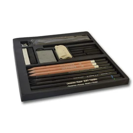 Honsell 48233 Jaxell Drawing Charcoal Set, 24 Pieces, Ideal Basic Equipment for Artists, Art Students and Beginners, Colourful