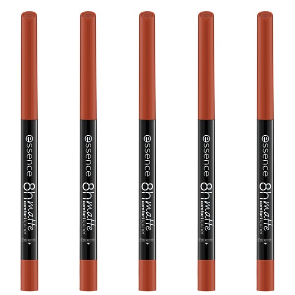 essence 8h Matte Comfort Lip Liner, No. 17, Brown, Long-Lasting,