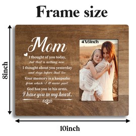 Memorial Mom Photo Frame, Show 4 x 6 inches Photos, Bereavement Gifts for Loss of Mother, Funeral Condolence Gifts for Loss of Mom, Farmhouse Photo Frame Decoration Gift, In Love Memory of Mom