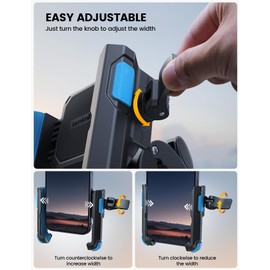 Lamicall Lamicall Motorcycle Phone Mount Holder - [Camera Friendly] [1s Lock] Bike Phone Holder Handlebar Clamp, Bicycle Scooter Phone Clip, for iPhone 15 Pro Max, 14, 13, 2.4~3.54" Wide Phone, Blue