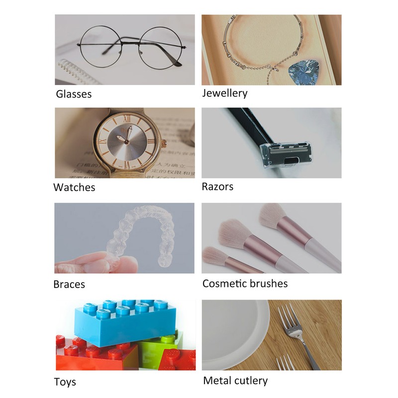 Jewelry Cleaner Machine Mini Ultrasound Cleaner Rechargeable Oval Multifunctional Cleaning