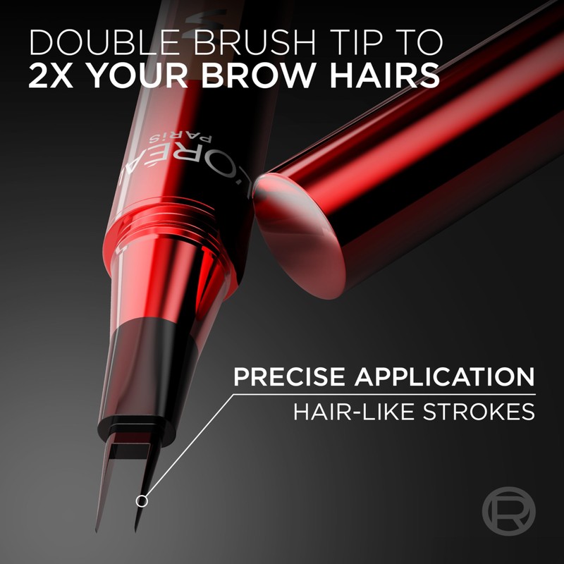 L'Oreal Paris Faux Brow, Hair-Like, Filling Eyebrow Pen with Double-Brush