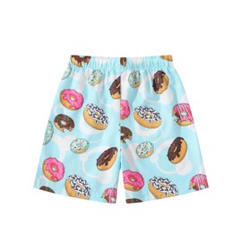 Eymitory Boy's Summer Ice Cream Bandana Shorts Graphic Boho Paisley Print Kids Drawstring High Waisted Shorts with Pockets