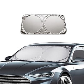 Ziciner - Parasol para parabrisas de coche con bolsa de almacenamiento, protector solar automático que bloquea los rayos UV, protección plegable para ventana frontal, se adapta a la mayoría de los