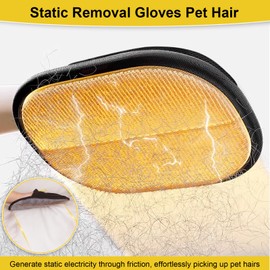 HAASIKI 4Pcs Cat Grooming Glove, Static Removal Gloves Pet Hair, Dog Washing Gloves, Double Sided Pet Grooming Gloves, Cat Grooming Glove, Static Removal Gloves Pet Hair, Versatile Grooming