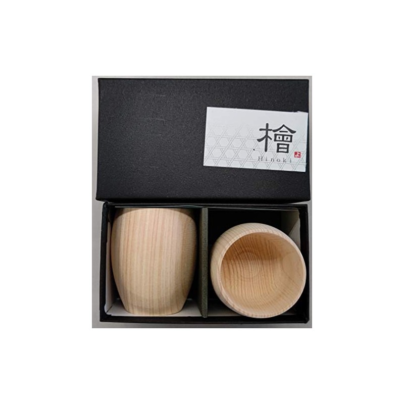 Yamako 89247 Hinoki Cypress Round Cypress, Set of 2 in