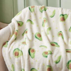 Bedsure Cute Avocado Throw Blanket Green - Aesthetic Fleece Throw for Girls Boys Teens Kids as Gifts, Soft, Cozy and Plush Fruit Pattern Blankets for Couch Sofa Bed Camping, 50x60