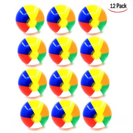 Xrten Pack of 12 Inflatable Water Balls, Swimming Ball, Rainbow Beach Balls, Swimming Pool Toy for Summer Water Games Children