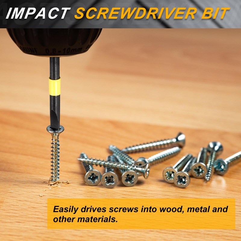 sourcing map 2pcs SL5 Slotted Impact Screwdriver Bits 5mm Slotted