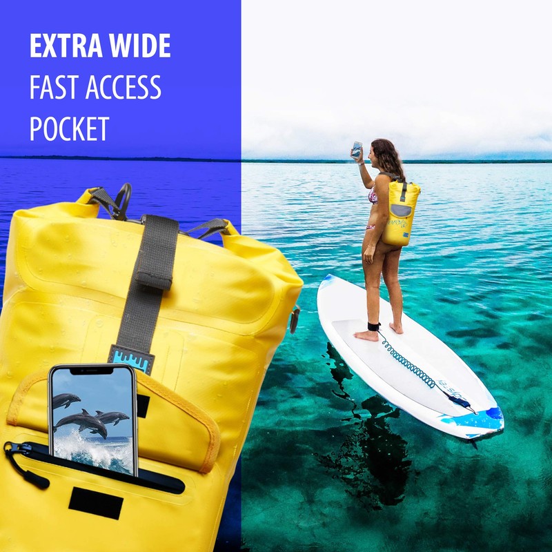 Mochila impermeable con correas y bolsillos, bolsa seca flotante para