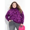 Ulla Popken Women's Letter Inlay Jumper, Purple