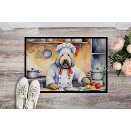 Caroline's Treasures DAC6274MAT Komondor The Chef Doormat Front Door Mat Indoor Outdoor Rugs for Entryway, Non Slip Washable Low Pile, 18H X 27W