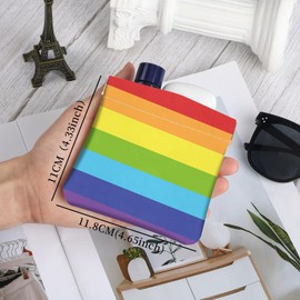 2PcsPU Leather Small Squeeze Coin Purse Pouch Mini coin Bag Unique And Cute Wallet Cosmetic Bags Change Bag For Women Girls Men Rainbow Pattern