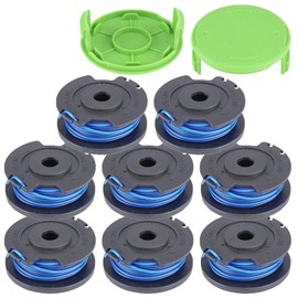 LIYYOO 29092 Replacement Trimmer Spool Line Compatible with Weed Eater String 24V and 40V Trimmer, Cordless Edger Spool Refills Parts(8 Spools, 2 Cap)