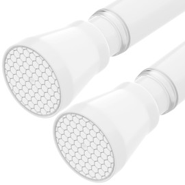 Fvonzn 2PCS White Tension Rods for Windows 28 to 48 Inch,No Slip Tension Curtain Rod Adjustable Curtain Rod Spring Curtain Rod No Drill Spring Loaded Curtain Rods for Closet, Window, Doorway