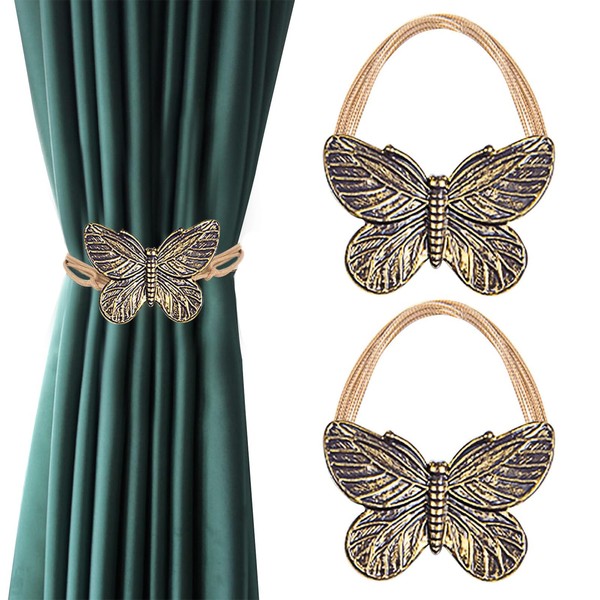 Siliget 2 Pack Magnetic Tie Backs for Curtains, Butterfly Curtain