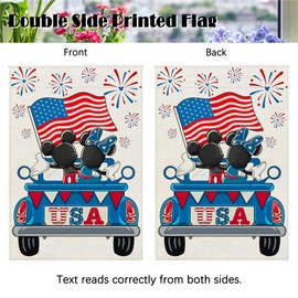 4th of July Garden Flag Fourth of July Banner Double Sided Usa Red White and Blue Patriotic Decor Memorial Day Independence Day Decorations for Home Party