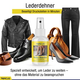 ABACUS® Lederdehner, Lederdehnungsspray, Schuhdehner, Schuhdehnerspray, Dehnungsspray, Lederschuh dehner, Druckstellen beseitigen – Patika Shoe Eze Lederdehner 25 ml (4270)