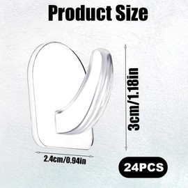 24 Pieces Small Seamless Clear Adhesive Wall Hooks for Hanging, Transparent Sticky Command Hooks for Bathroom Bedroom Kitchen