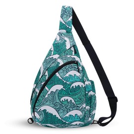 HUA ANGEL Sling Backpack for Women Men Anti-Water Front Pack Chest Bag Over Shoulder Bag Crossbody Daypack Lightweight Sport Work Travel Study Outdoor Running