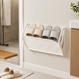 Wall Mounted Shoe Rack for Space Saving – Foldable Hidden Storage Shelf for Entryway, Bedroom & Bathroom