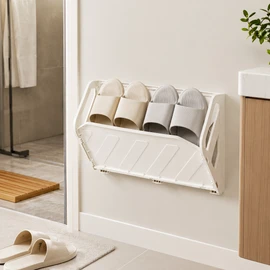 Wall Mounted Shoe Rack for Space Saving – Foldable Hidden Storage Shelf for Entryway, Bedroom & Bathroom