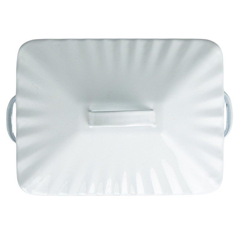 Creative Co-Op Chic Farmhouse Enameled Bread Box with Lid, "Bread"