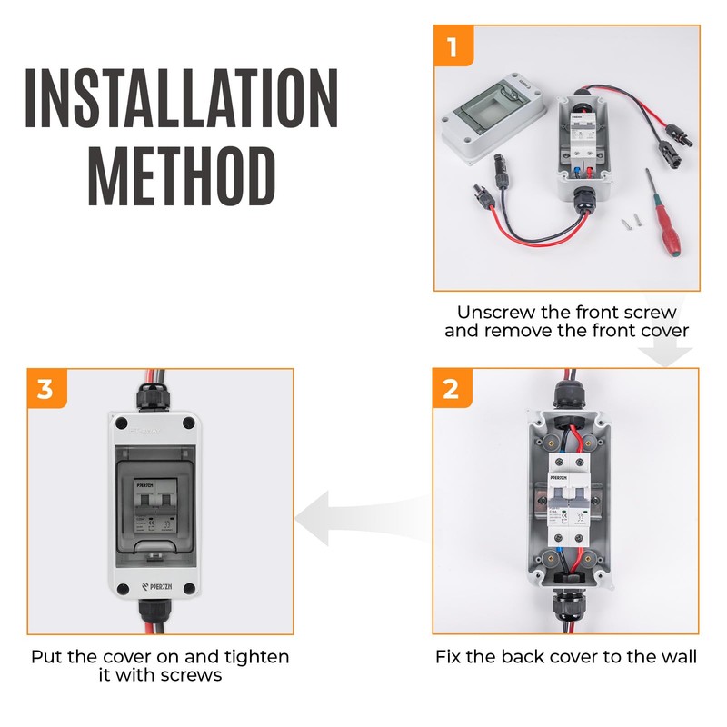 Pjerjzn Solar Panel Disconnect Switch 1000V DC/AC 40A PV Disconnect
