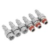 6PCS Stainless Steel Air Hose Fittings 1/4 Inch NPT 360