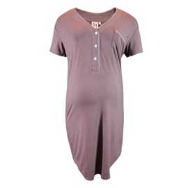 Lola & Luke Maternity Pajama Sleepshirt Short Sleeves - Pajamas for Pregnant Women’s, Pregnancy Sleep Shirt, nightgown Purple