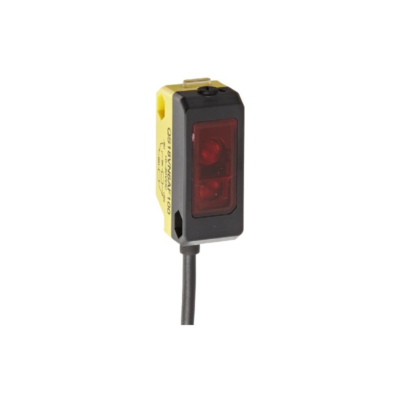 Banner QS18VN6AF100 World Bean Adjustable Field Sensor, Visible Red LED,