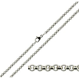 CJoL - Solid 925 Sterling Silver 16" (41cm) 2.4mm Wide Belcher Chain In Gift Box - 6.3g
