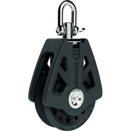 Lewmar 72MM Synchro Block Single – Free-Spin Bearing and self-aligning Head for Smooth Transfer of Power from Deck to sail, Prevents Rope wear, Maximum 7/16" line Size, Safe Working Load 2420 lbs.