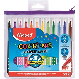 Maped 845017 Fiber Pens 12 Plastic Pencil Case