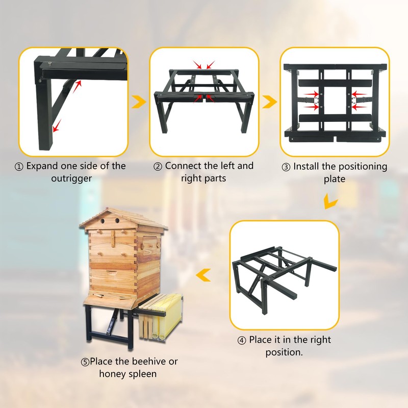 HiveSweet Adjustable Metal Hive Stand Black Metal Bee Hive Stand