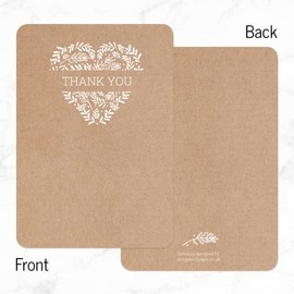 Rustic Heart - Ready to Write Thank You Cards - Pack of 10. Wedding Thank You Gifts, Thank You Card with Envelopes. Thank You Notes, Rustic Thank You Card (18 0014)