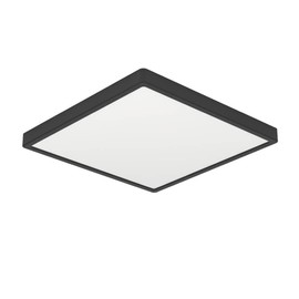 Eglo LED Ceiling Light Fitting Fueva 6, Square Ceiling lamp, Bathroom Lighting, Flush luminaire Made of Plastic in Black and White, Warm White-Cold White, IP44, 15 x 15 cm