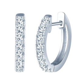 CONILOK Earrings Silver 925 Hoop Earrings Women's Earrings 14 mm Earrings Large Cubic Zirconia Earring Earrings Gift for Her Women Girlfriend Wife Teenager Girls Birthday Mother's Day Wedding