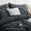 Aisbo Pintuck Comforter Set Twin - Anthracite Grey Pinch Pleated