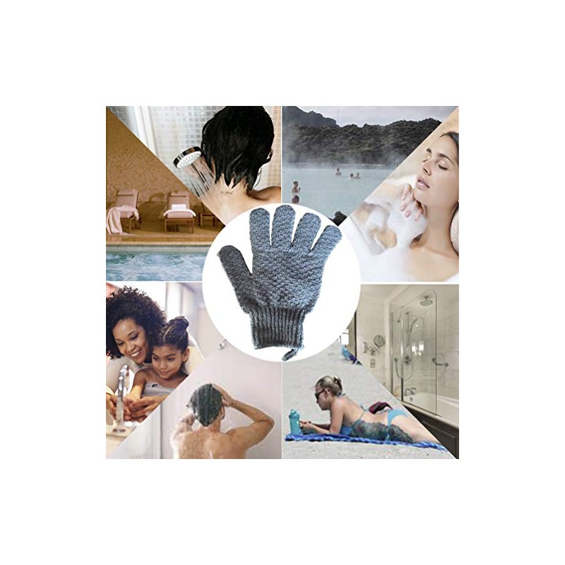 Bath Exfoliating Gloves Scrub - 4 pcs Lengthened and Large