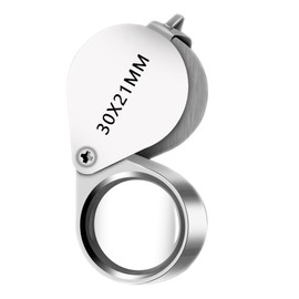 Jewellers Loupe 30X Magnifying Glass – Folding Pocket Metal Eye Loupe for Jewellery, Coins, Gems, Watches, Stamps & Plants – Portable Magnifier for Precision Viewing