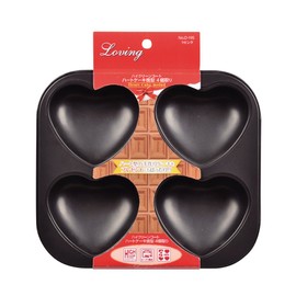 パール金属 ラビング ハイクリーンコートハート ケーキ 焼型 4個取 D-195