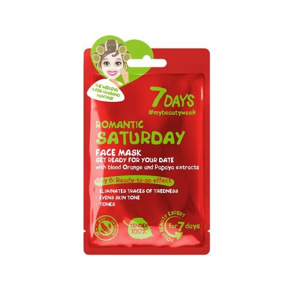 7Days Face Mask Romantic Saturday, 28gr