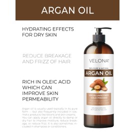 velona velona Argan Oil - 8 Fl Oz | Morocco Oil | Stimulate Hair Growth, Skin, Body and Face Care | Nails Protector | Unrefined, Cold Pressed | Cap Kit