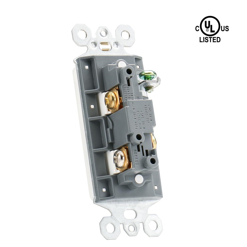 Baomain 6-Pack Light Switch,3-Way Paddle Rocker, 15A 120V/277V, Decora Style