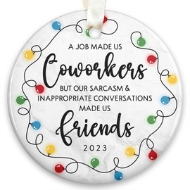 Coworker Ornaments - Christmas Ornaments for Women Coworkers - Christmas Coworker Gifts, Coworker Gifts for Women for Friends Female Coworker - Ceramic 2023 Christmas Ornament